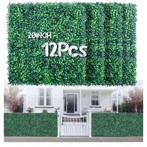 Artificial Boxwood Hedge Panels - Lush Green (12 Pack)